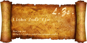 Lisko Zsófia névjegykártya